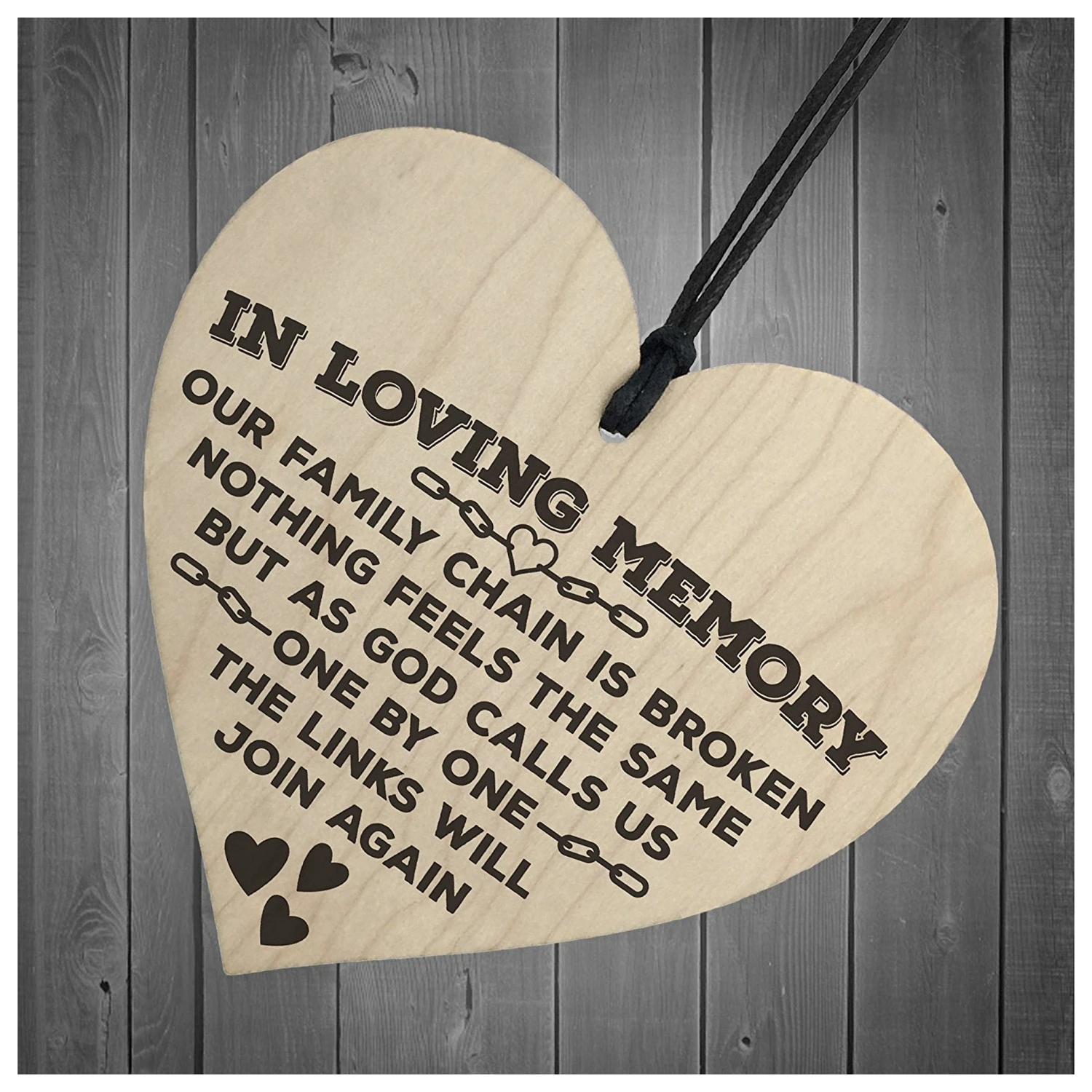 В любящей памяти семьи деревянные висячие сердце памятная доска любовь небеса