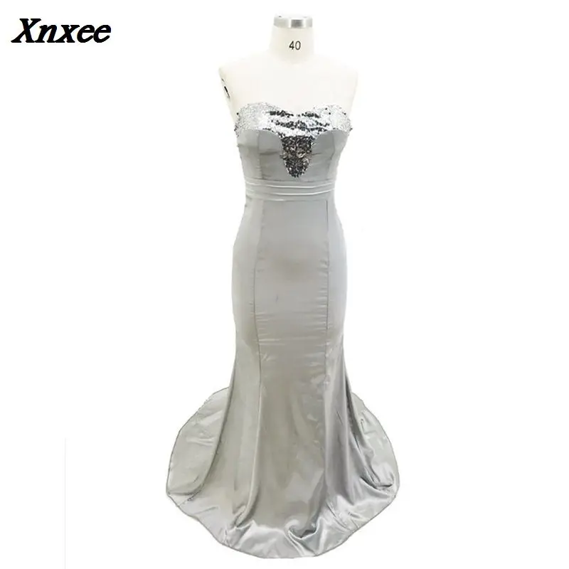 

Fashion Women Party Dress With Sequins Sleeveless Wrap Chest Backless Mermaid Sexy Maxi Long Dresses Clothing For Female Xnxee