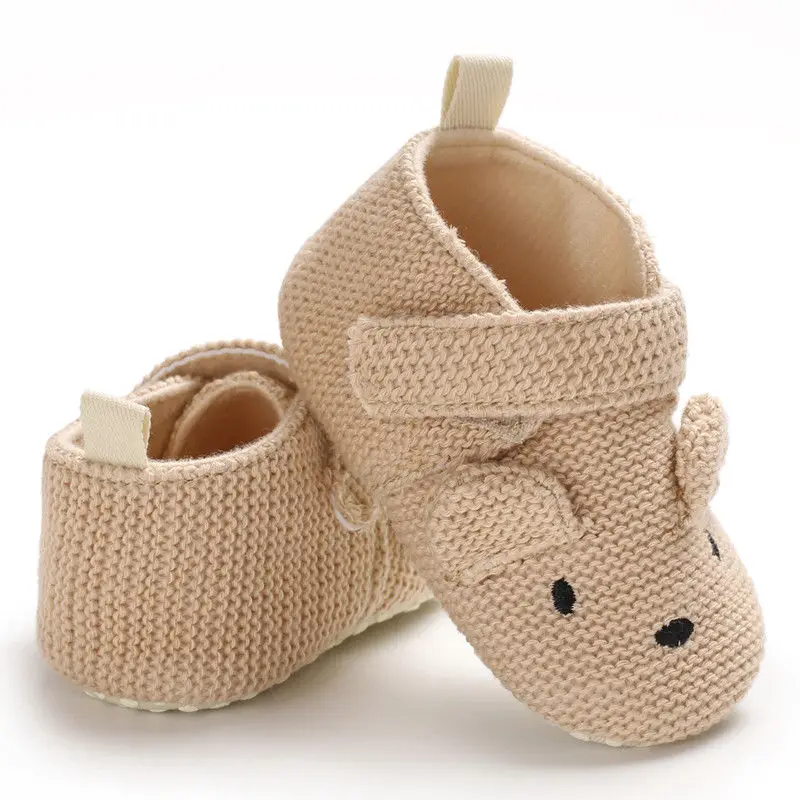 

Able Infant Toddler Baby Boy Girl Knit Crib Shoes Cute Cartoon Bear Anti-slip Prewalker Baby Shoes