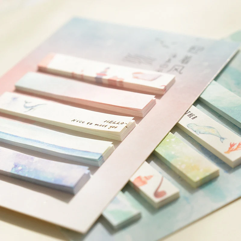 100 листов креативные полосы Липкие заметки милый цветок блокноты для заметок