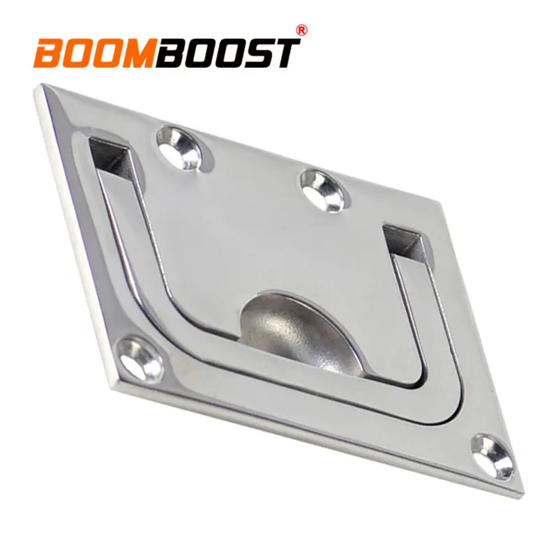 

1Pc Silver Cabinet Lift Pull Handle Hardware For Marine Yacht 316 Stainless Steel Square Buckle Boat Marine Flush Hatch Locker