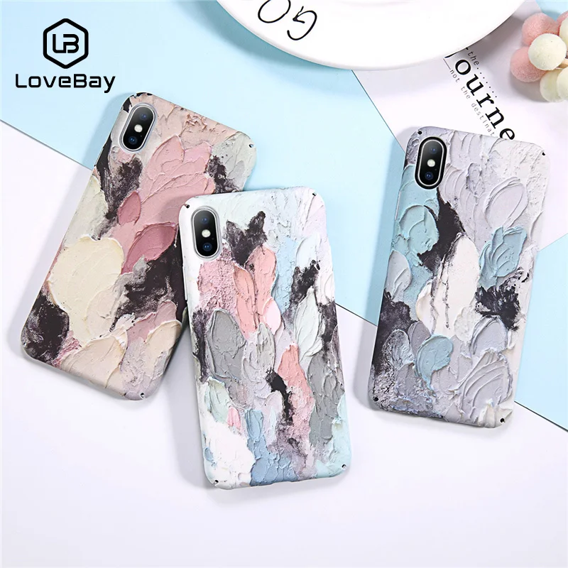 Lovebay Phone Case For iPhone 6 6s 7 8 Plus X XR XS Max Luminous Retro Art Graffiti Hard PC Full Cover |