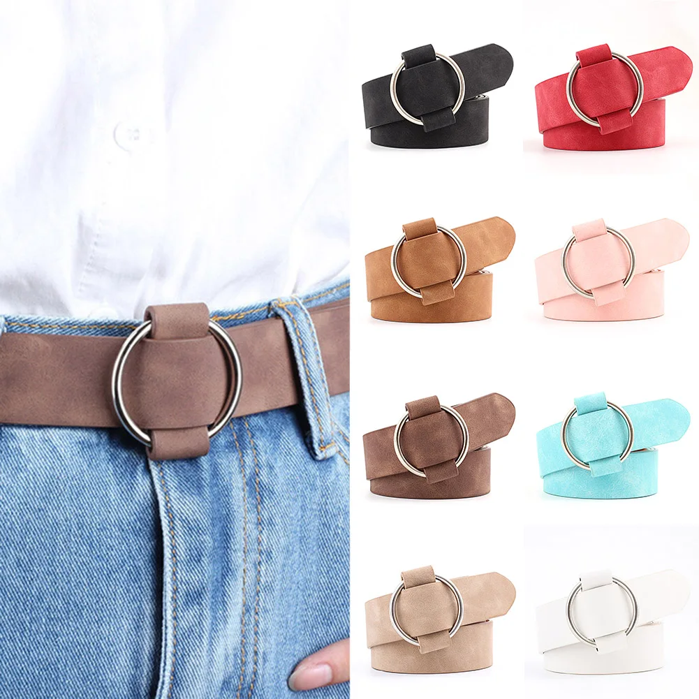 

Fashion womens designer round casual Luxury belts for women jeans Modeling belts without buckles leather belt cinturon mujer