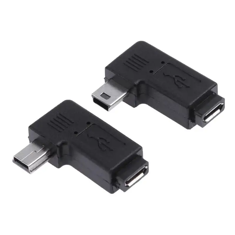 2 шт 90 градусов Micro USB Женский к Mini Мужской адаптер разъем| |