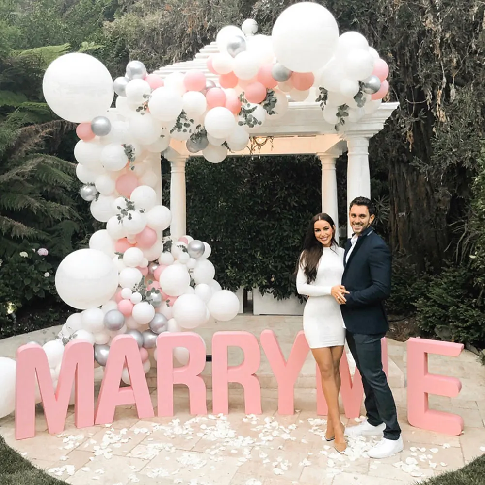 

Pink Gold White Balloon Arch Chain Wedding Party Garland Decoration Kit Balloons And Tools Birthday Party Decoration 75