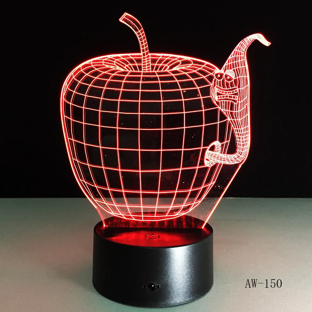 Корейский мультяшный 3d Apple и телефон цветная светодиодная Ночная лампа меняющие