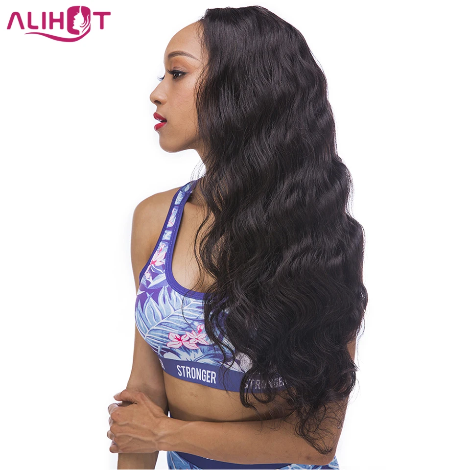 Али Горячие перуанские пучки волнистых волос 100% человеческие волосы для