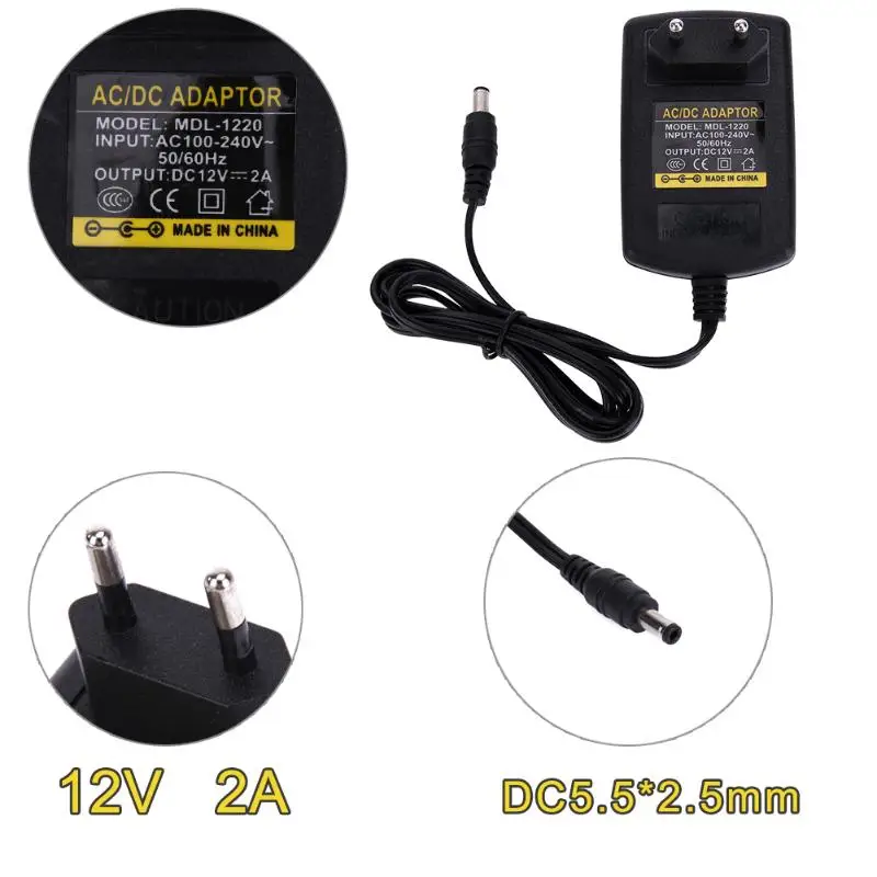 DC12V 2A адаптер AC/DC преобразователь Питание 5 5*2 мм|Адаптеры AC/DC| |
