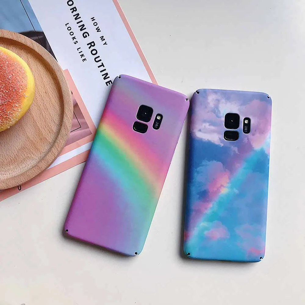Чехол для телефона KISSCASE с радужным узором Samsung S9 S8 Plus жесткий пластиковый чехол