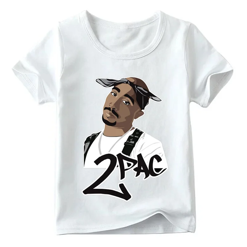Детская футболка с принтом Swag в стиле хип хоп 2pac летняя модная Tupac для маленьких