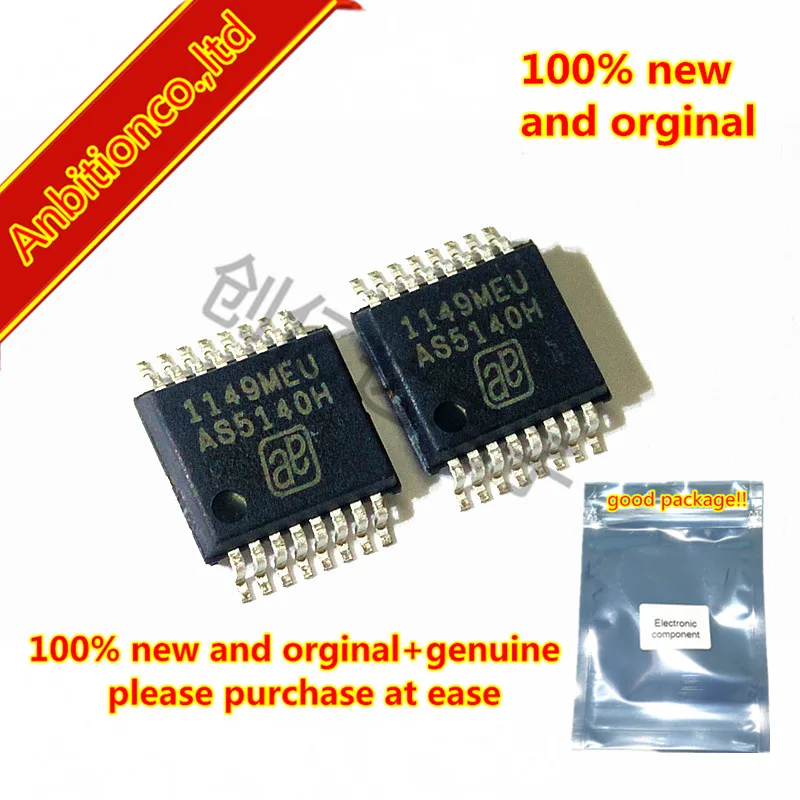 10pcs 100% new and orginal AS5140H SSOP16 10-Bit 360 Programmable Magnetic Rotary Encoder For High Ambient Temperatures in stock
