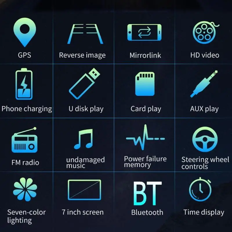 Автомобильный стерео MP5 плеер 2DIN с 7 дюймовым экраном GPS Bluetooth FM радио USB TF MP3
