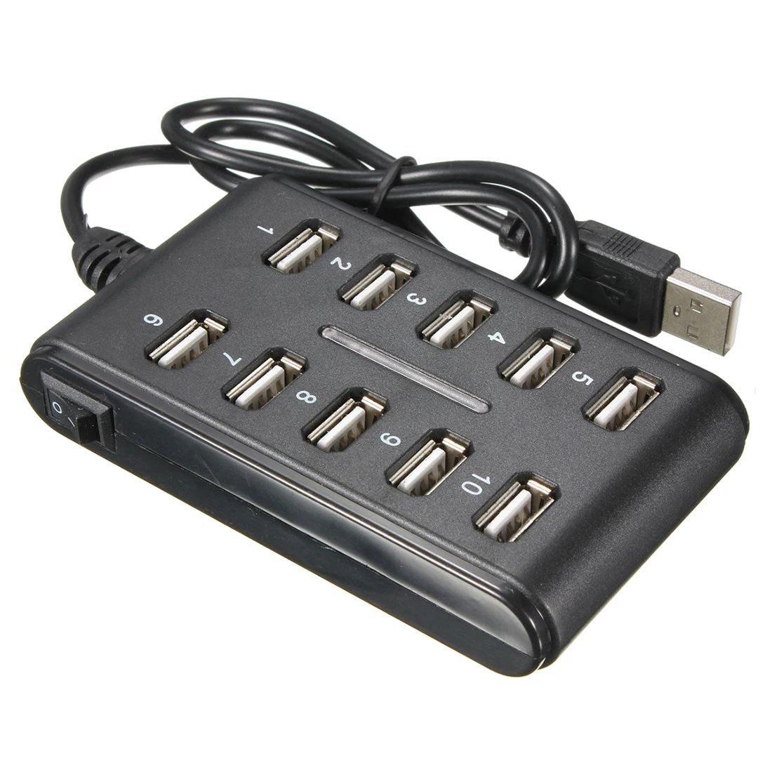 Черный 10 Порты и разъёмы USB 2 0 Высокое Скорость концентратор Мощность адаптер