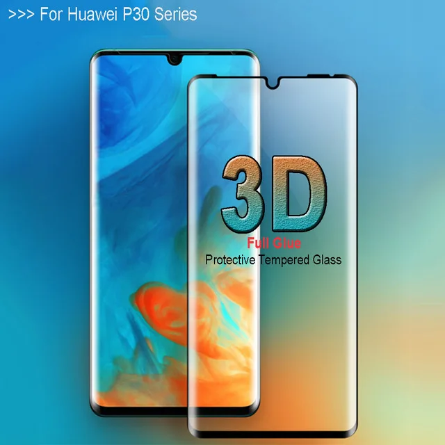 

Защитное стекло 3D для Huawei P30/P30 lite, закаленное, полное покрытие