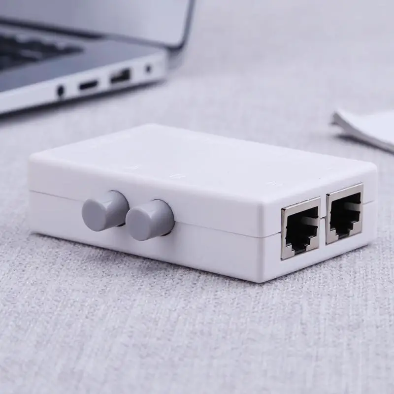 Мини 2 порта RJ45 сетевой Ethernet коммутатор двойной порт ручной обмен адаптер