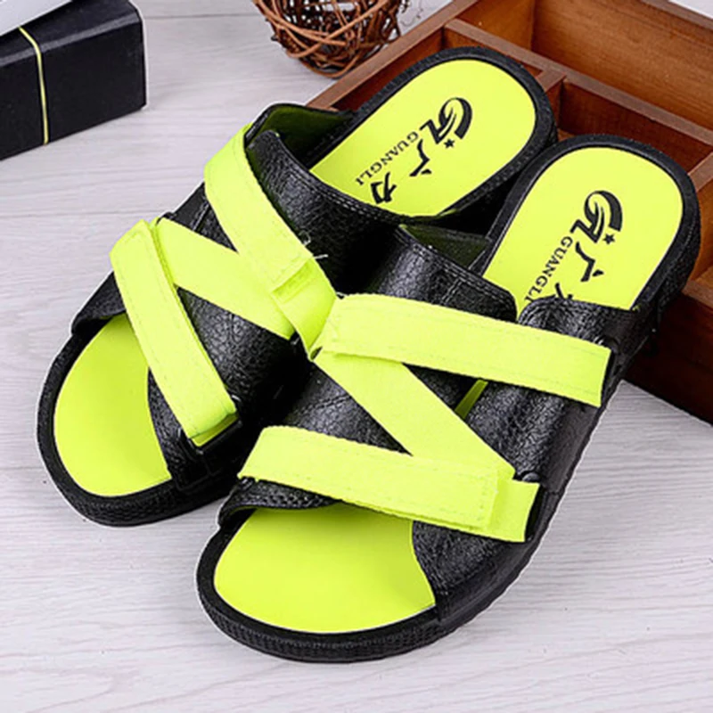 Мужские летние туфли на плоской подошве без застежки|Тапочки| |