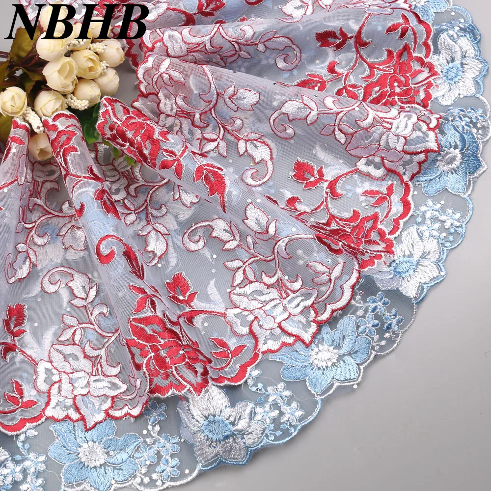 NBHB 20 см Ширина вышитая цветная кружевная швейная лента DIY платье одежда свадебное