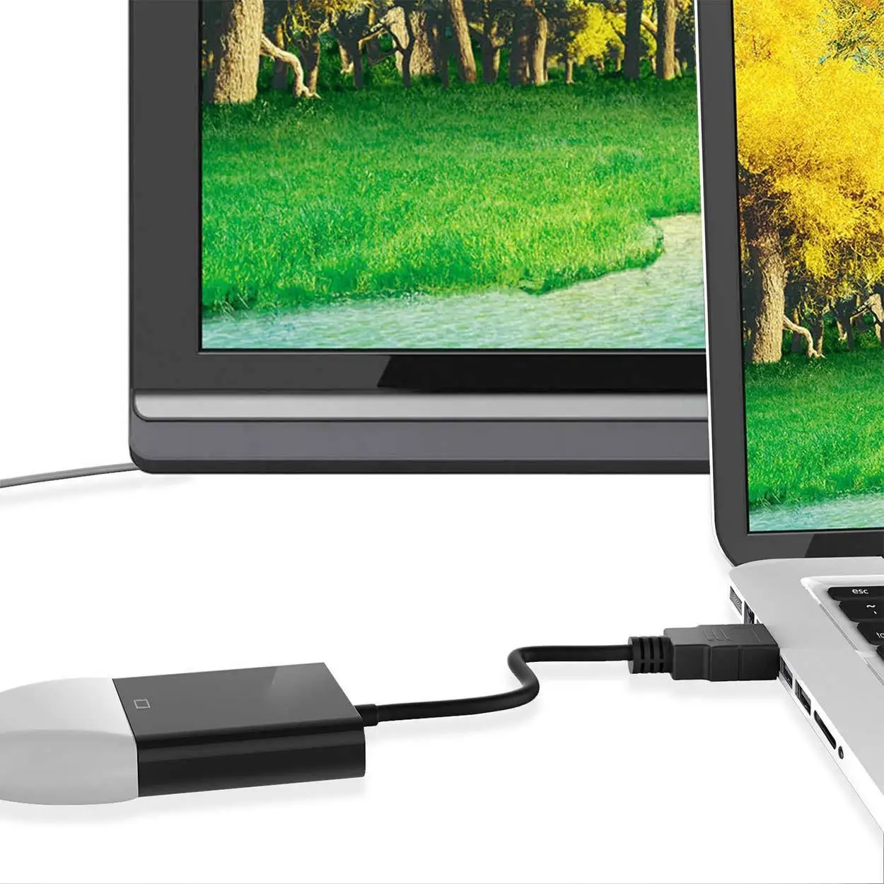 Переходник с HDMI штекер на VGA RGB гнездо видео преобразователь адаптер 1080P для ПК