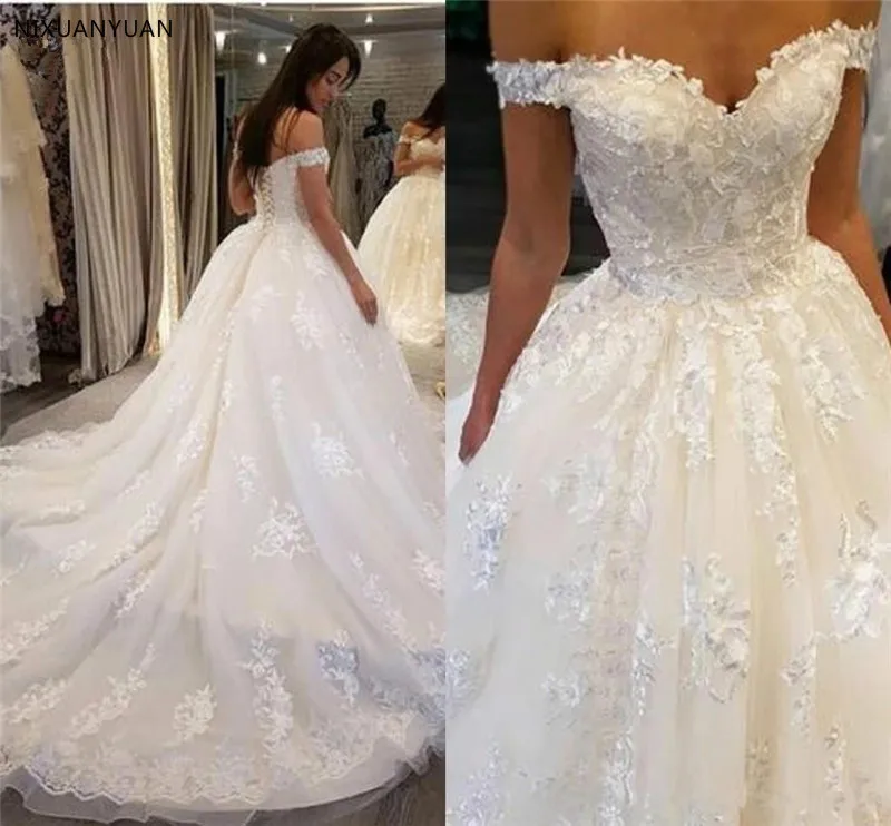 Роскошное бальное платье принцессы Vestido De Noiva с V образным вырезом Свадебное