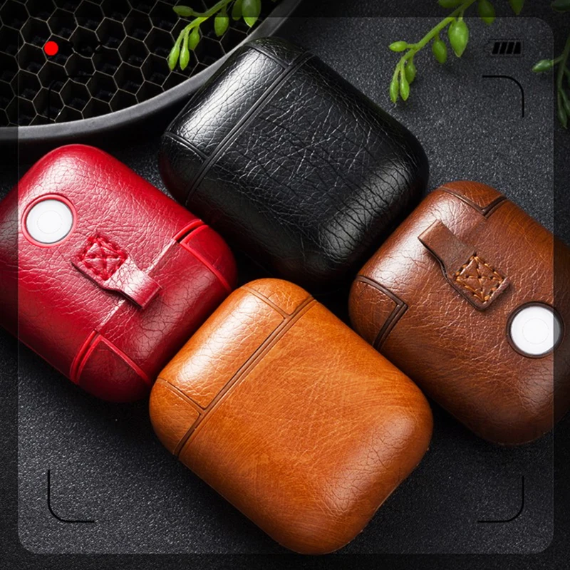 Фото For AirPods Genuine Leather Shock Proof Protective Case Sleeve Skin Cover With Metal Buckle Wireless Headphone Charging Box Электроника For AirPods Genuine Leather Shock Proof Protective Case Sleeve Skin Cover With Metal Buckle Wireless Headphone Charging Box Электроника