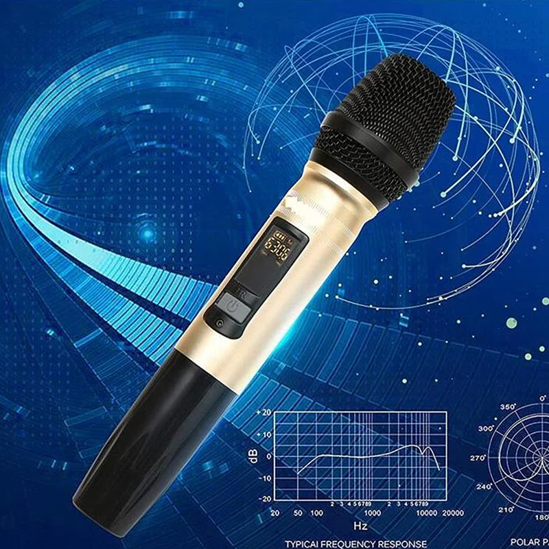 Pro Ux2 Uhf Беспроводная микрофонная система ручной светодиодный микрофон динамик с