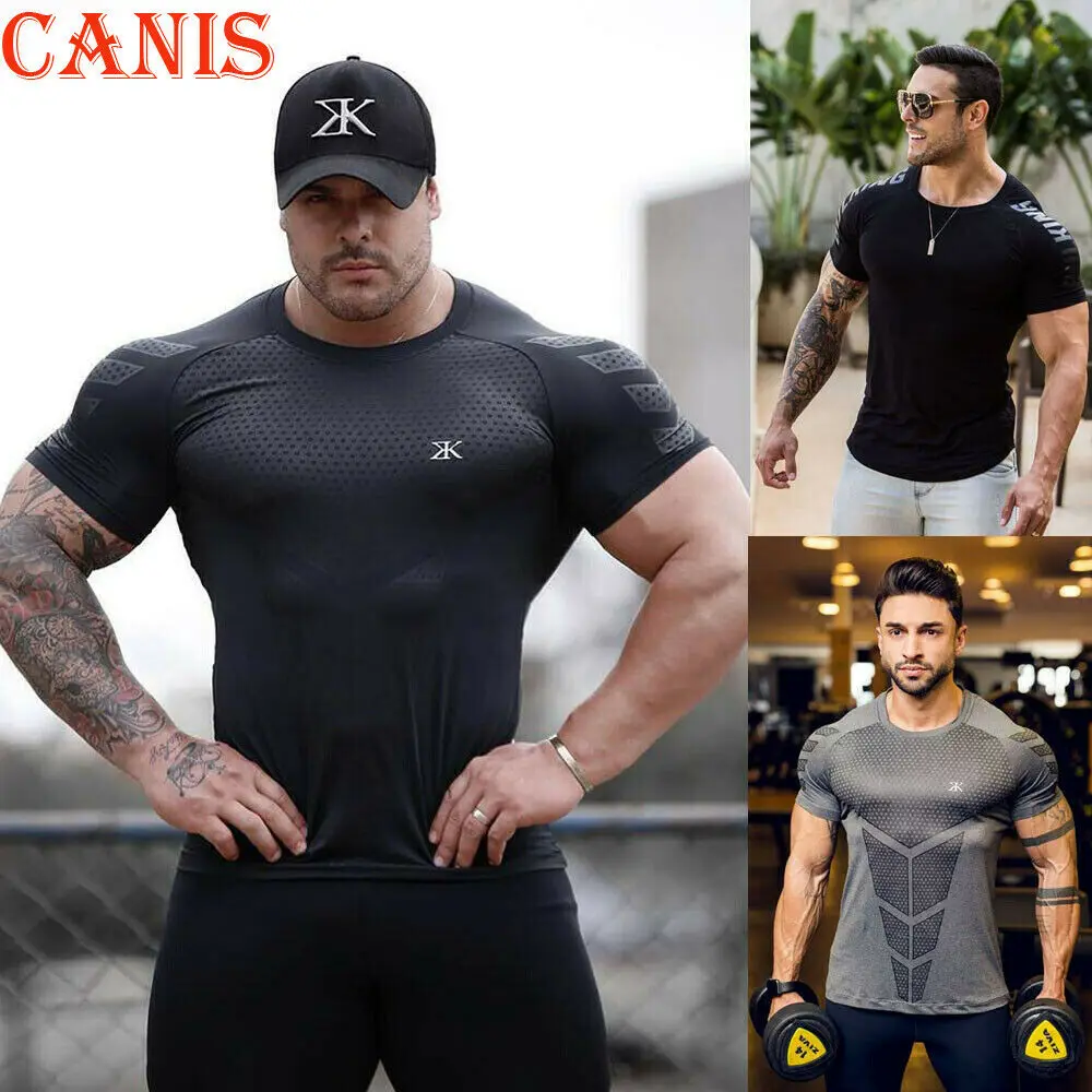Для Мужчин's Gym мышцы для бодибилдинга хлопок спортивная одежда подходит Фитнес