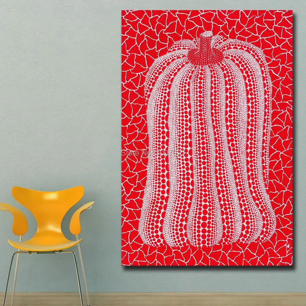 Домашний декор холст настенная живопись yayoi_kusama красная тыква 100% ручная роспись