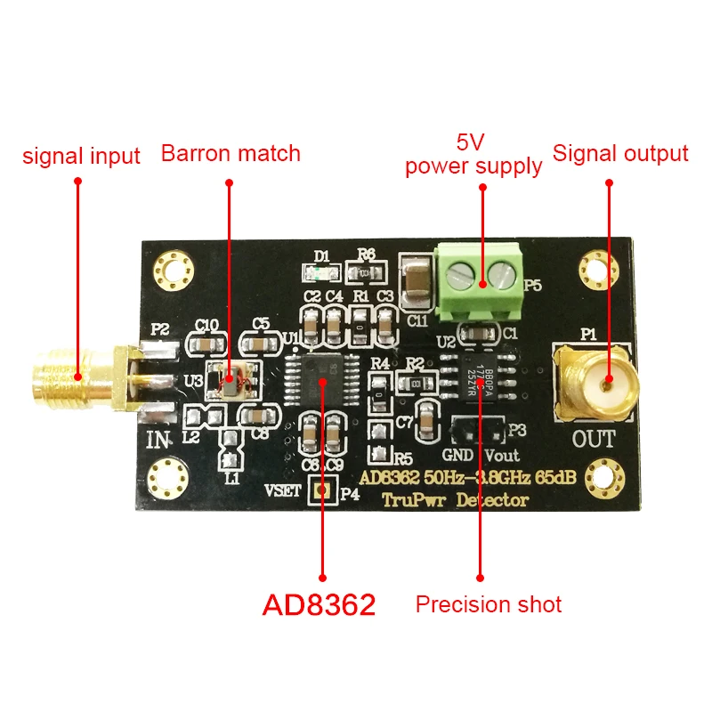 AABB-Ad8362 модуль до 3 8 ГГц Радиочастотный детектор обнаружения мощности