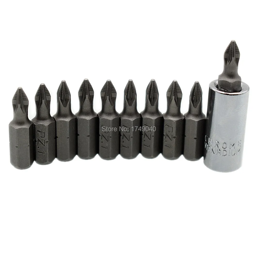 20 x ударная отвертка Магнитная 1/4 &quotшестигранный хвостовик PZ1 Pozidriv вставной бит 25