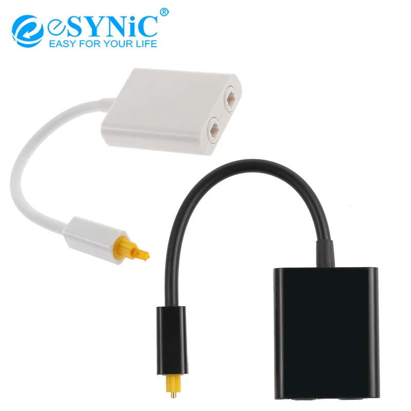 Esynic от 1 до 2 сплиттер оптический волоконный Дубликатор адаптер для Toslink Цифровой