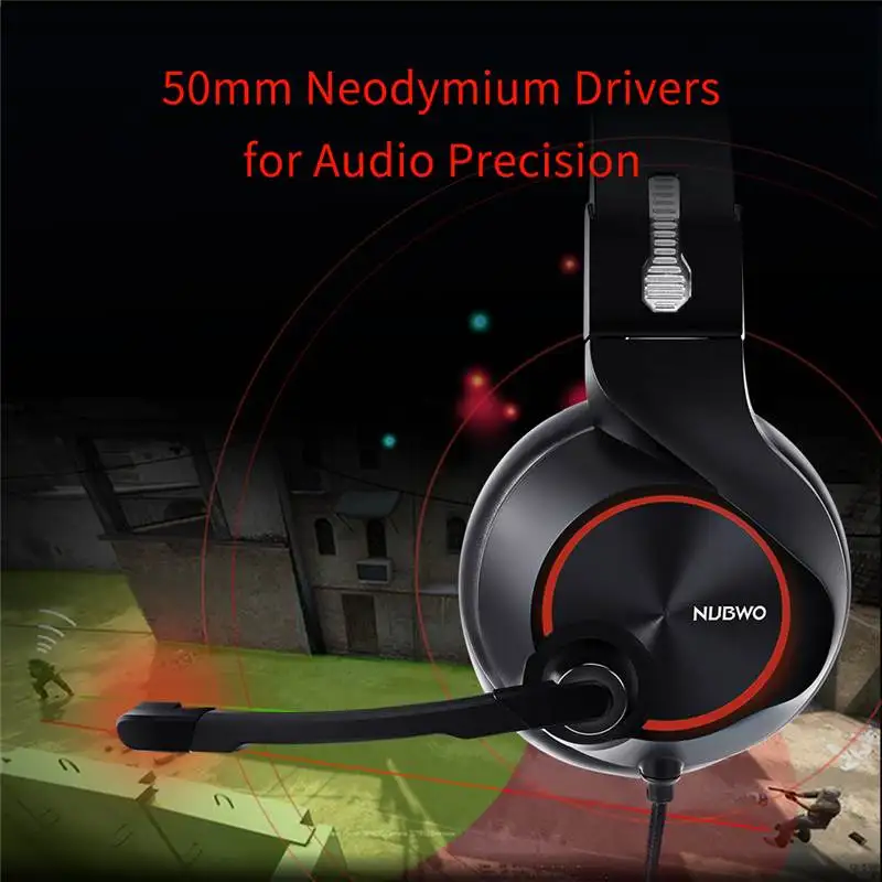 NUBWO N11 PC Gamer игровая гарнитура шлем 7 1 канальный звук проводные usb-наушники с
