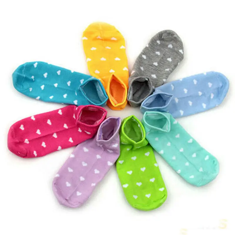 Женские короткие носочки по щиколотку 5 пар/упак. карамельные цвета повседневные