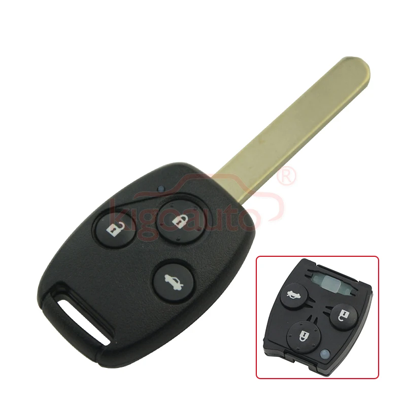 Kigoauto 2pcs HLIK 1T 3 button 434 Mhz HON66 с встроенным чипом для дистанционного ключа Honda Civic Accord