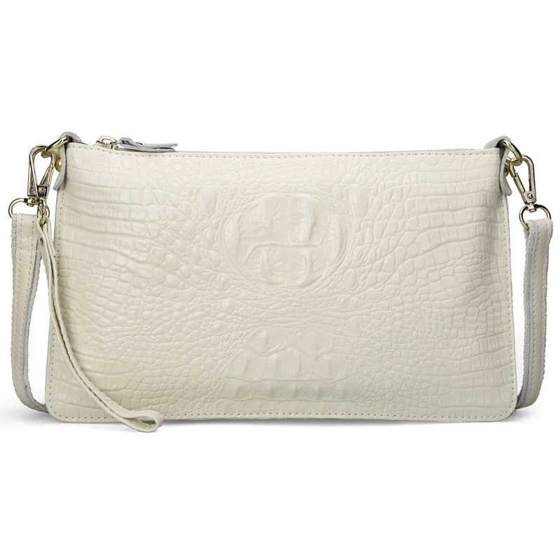 Женская маленькая сумка мессенджер из натуральной кожи аллигатора летняя