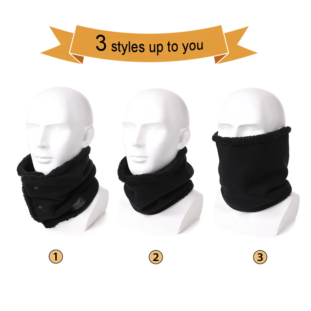 FANCET Winter Cotton Soft Ring Scarf Solid For Women Viscose 3 Styles Neck Protection Face Mask Warm Fleece Thick Fashion 99718 |