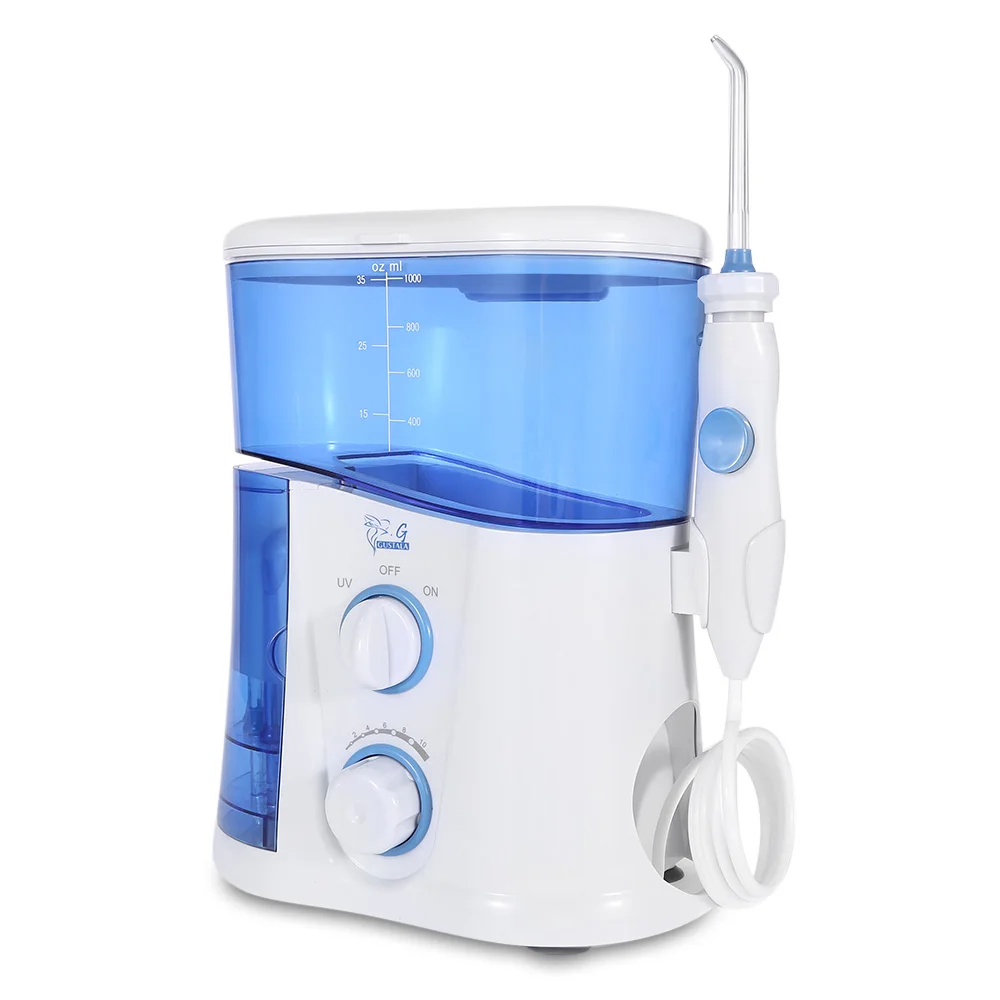 Gustala Professional Dental Oral Irrigator Flosser Water Jet Care Teeth Cleaner 7 Tips 600ml High-Volume | Красота и здоровье