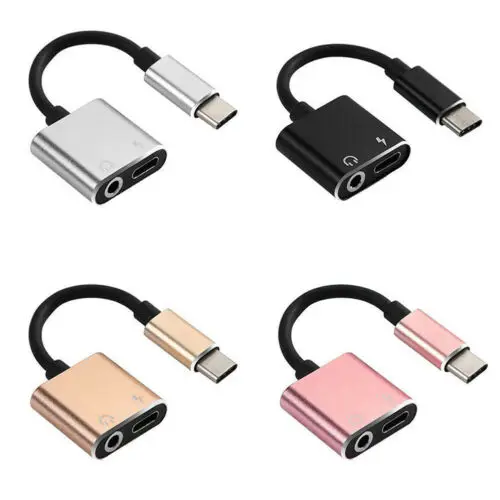 Адаптер для зарядки и наушников 2 в 1 Type C на 3 5 мм разъем Aux аудио USB кабель|Адаптеры