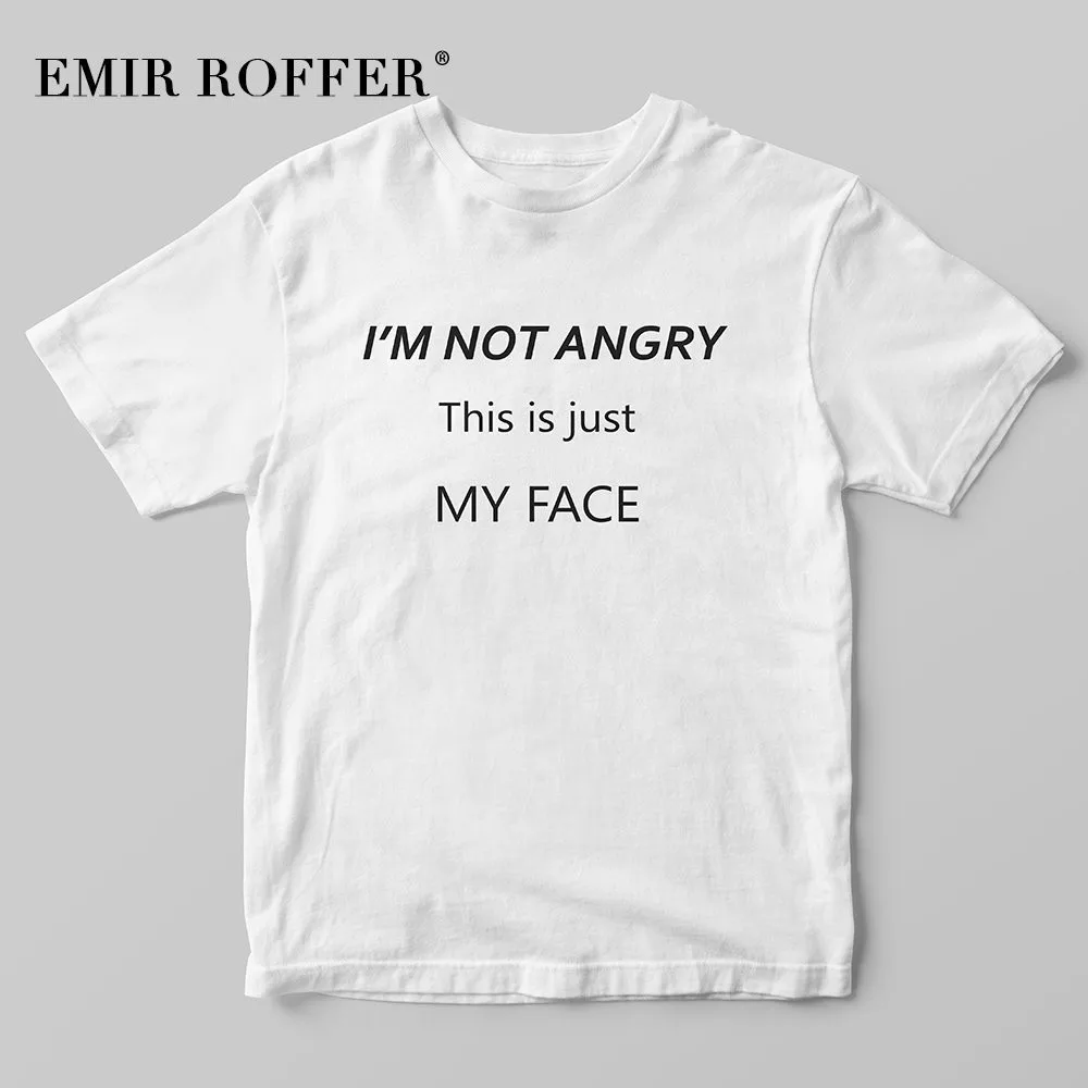 EMIR ROFFER I'm not angry this is just my face забавная рубашка Женская мода 90 s гранж Винтажная