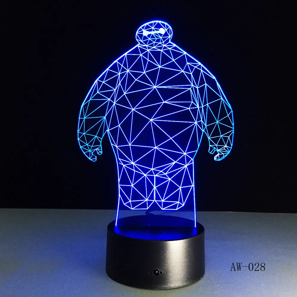 3d-лампа в виде героя мультфильма Baymax ночник со светодиодной подсветкой