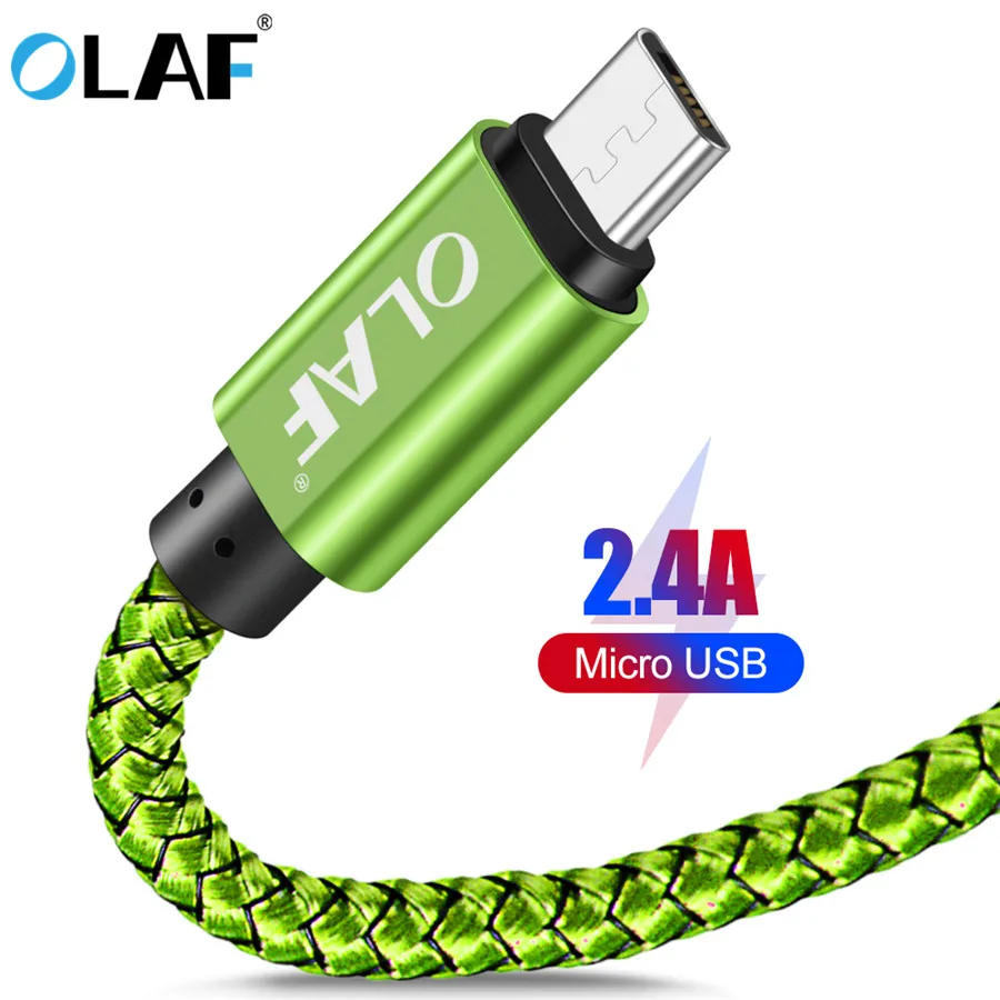 OLAF 1 м 2 3 кабель Micro USB 2.4A Быстрая зарядка Android зарядное устройство шнур для Samsung Xiaomi