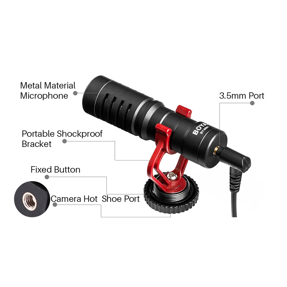 BOYA By mm1 микрофон для видеозаписи Compact Vs Rode Videomicro On camera recording Mic Iphone X 8 7 huawei Nikon Canon