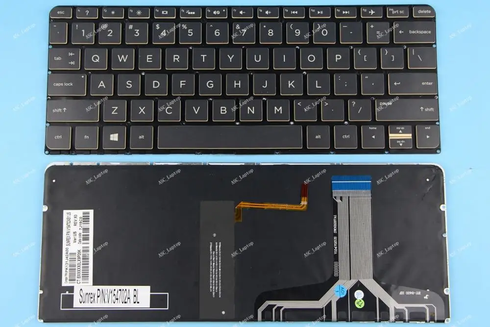 Новая английская клавиатура QWERTY для HP 13 v001xx v011dx v021nr белая с принтом США подсветка