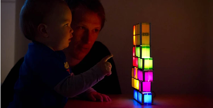 DIY Tetris Puzzle Light Stackable LED Настольная лампа строительный блок ночник детские игрушки