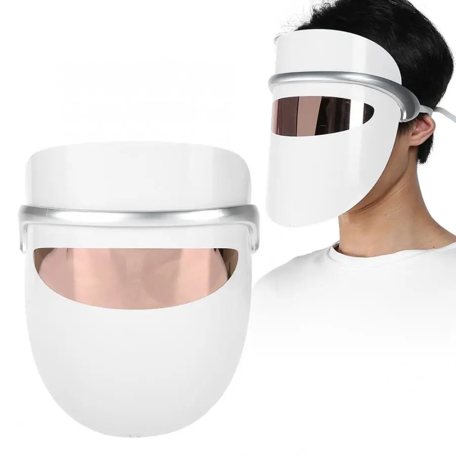 3 Colors LED Light Therapy Face Mask Anti Wrinkle Firming Skin Rejuvenation Beauty Facial Care Tool 4 | Красота и здоровье