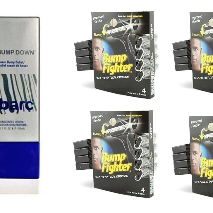 Barc Bump Down Razor Relief без спирта запаха лосьон 1 7 унц. + Fighter для мужчин одноразовые