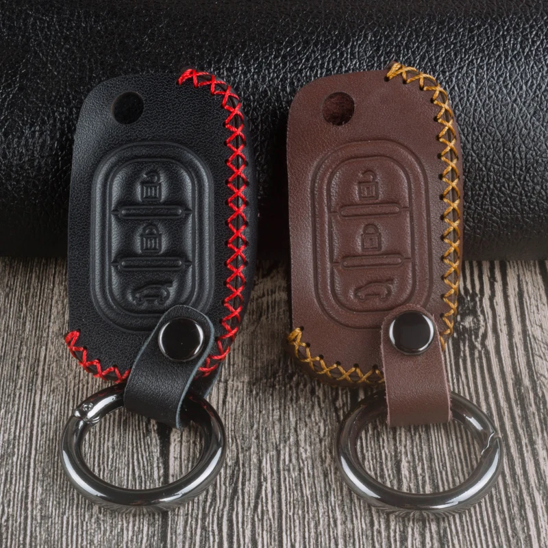 

Leather Car Remote Key Fob Shell Cover Case for Lada Sedan Largus Kalina Granta Vesta X-Ray XRay Keyless Protect Accessories