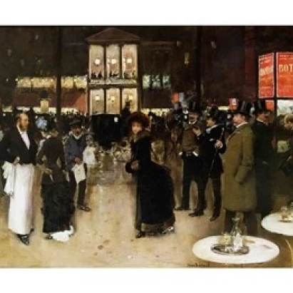 Бульвар ночью плакат печать Жан Беро (24x18) | Дом и сад