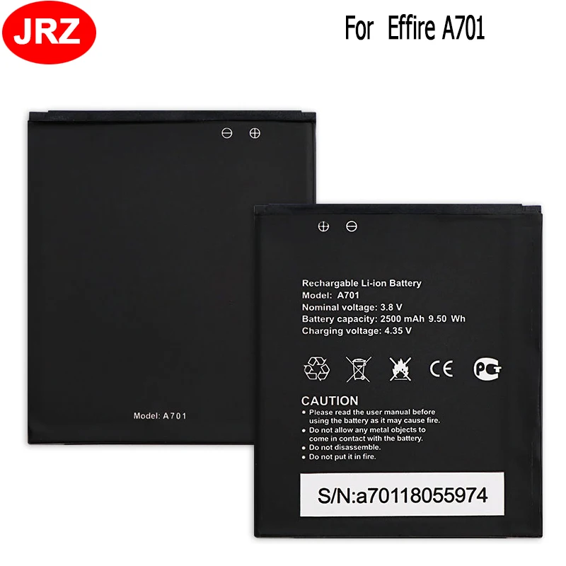 

JRZ для Effire A701 A7 аккумулятор для телефона Effire A701 A7 2500 мАч Высокая емкость 3,8 в высококачественные сменные батареи