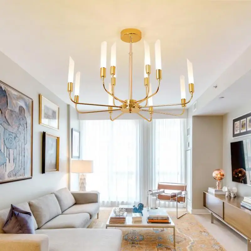 

Hallway G9 Led Chandelier lighting for dining room Living Room Modern Gold suspension luminaire glass tube Kitchen Bar Lighting