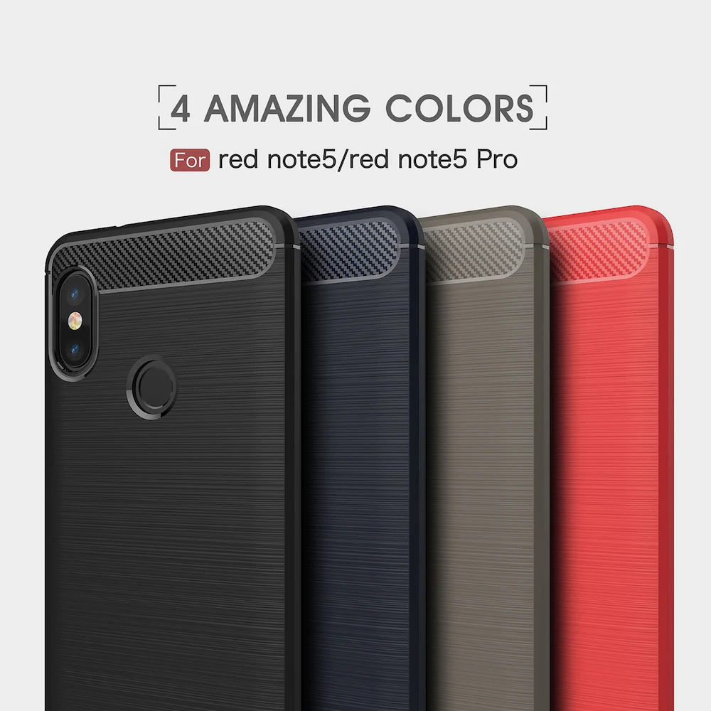 Чехол Hunreone из углеродного волокна и ТПУ для Xiaomi Redmi Note 6 мобильный телефон чехол 5